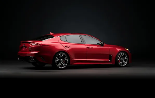 Picture red, background, KIA, dark, Kia, the five-door, Stinger, Stinger GT, fastback, KIΛ