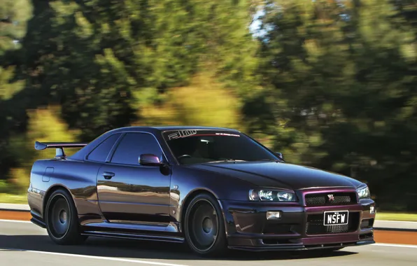 Picture speed, Nissan, GT-R, Nissan, Skyline, front, R34, skyline