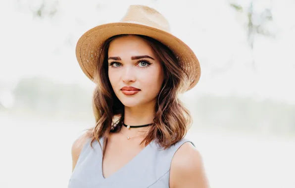Picture background, hat, girl look