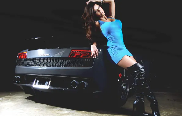 Picture girl, Lamborghini, Girls, look, auto