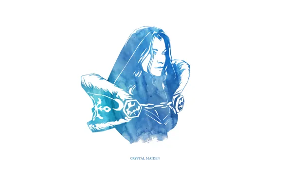 Picture Blue, Valve, Crystal Maiden, Dota 2, Ice, Minimalism, Frostbite, Arcane Aura