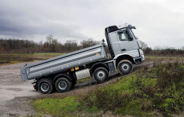 Picture grey, Mercedes-Benz, body, 2013, dump truck, Arocs, four-axle
