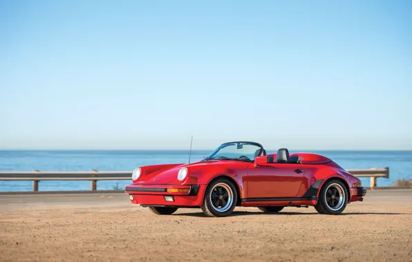 Picture car, 911, Porsche, red, cabrio, Speedster, 1989