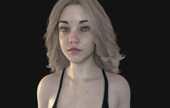 Picture girl, realism, blonde
