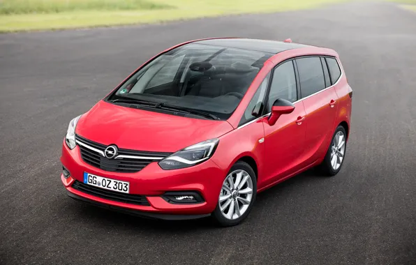 Picture red, Opel, Zafira, Turbo, van, 2016-19