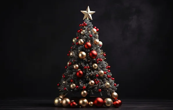Picture decoration, balls, tree, New Year, Christmas, new year, happy, Christmas