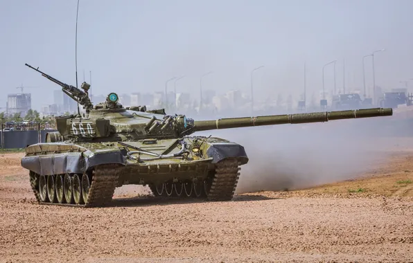 Picture polygon, T-72, demonstration, Russian tank