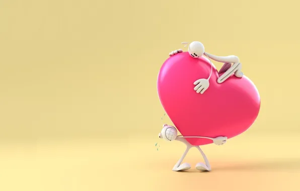 Picture rendering, mood, gift, heart, man, Valentine