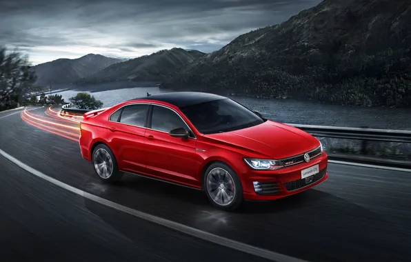 Picture Red, Volkswagen, Movement, Car, GTS, 2016, Lamando