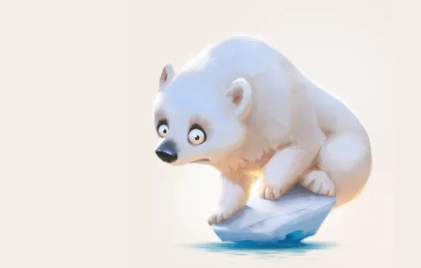 Picture mood, art, bear, pole, children's, icicle, Lynn Chen, Weren’t there more ice last year?