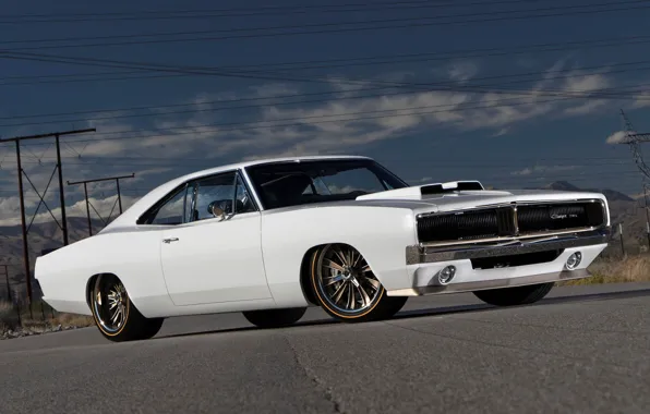 Picture Dodge, Front, Coupe, Charger, White, Dodge Charger, Muscle car, Vehicle