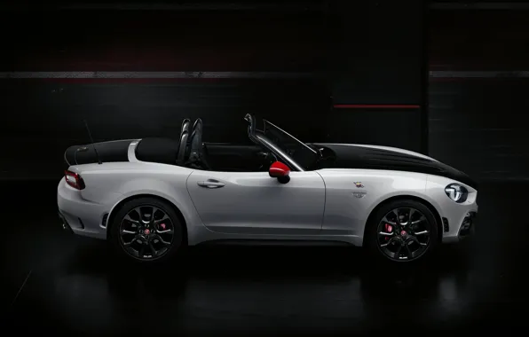 Picture profile, Roadster, spider, black and white, double, Abarth, 2016, 124 Spider