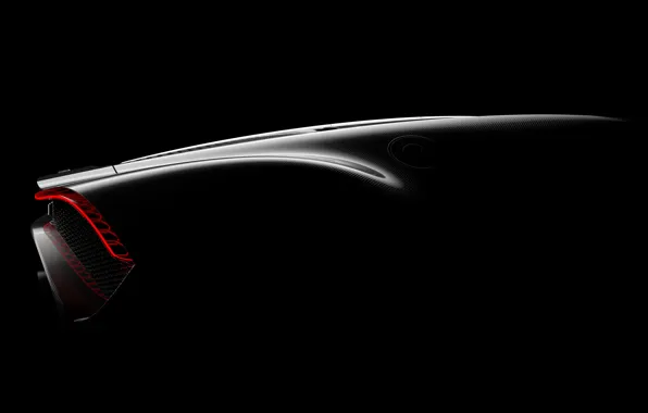 Picture Bugatti, the rear part, hypercar, 2019, The Black Car