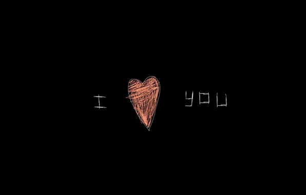 Picture the inscription, black, heart, figure, drawing, Love, words, the phrase, heart, Mel, phrase, sentence