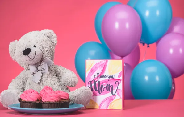 Picture gift, Bear, Holiday, March 8, cakes, Women's day