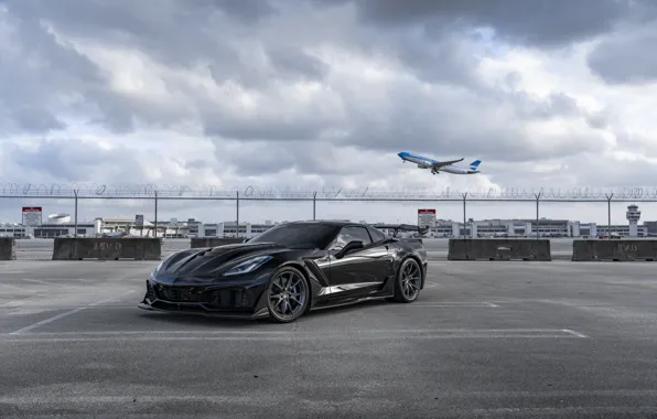 Picture Corvette, Chevrolet, ZR1, Black