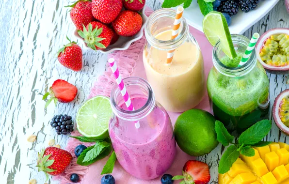 Picture berries, food, strawberry, juice, lime, bottle, pineapple, drinks