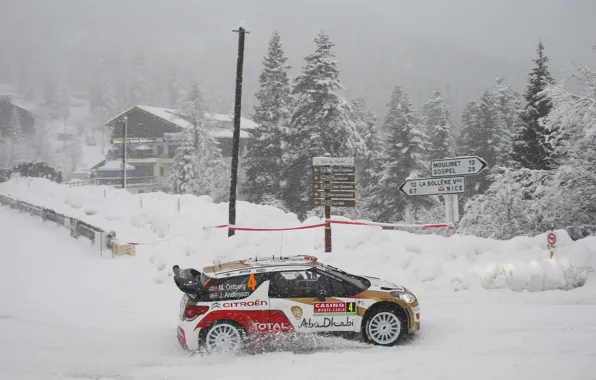Picture Snow, Citroen, Citroen, DS3, WRC, Snow, Rally, Rally, Monte Carlo, Monte Carlo, Ostberg