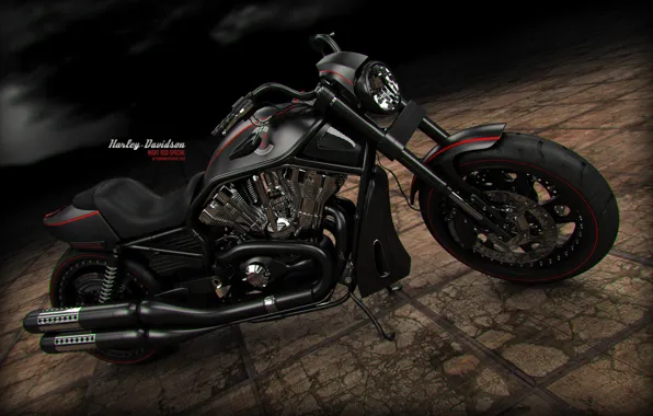 Picture design, transport, tile, shadow, Harley-Davidson Night Rod Special