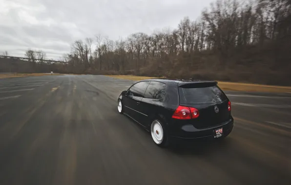 Picture road, black, speed, volkswagen, black, Golf, golf, Volkswagen, MK5