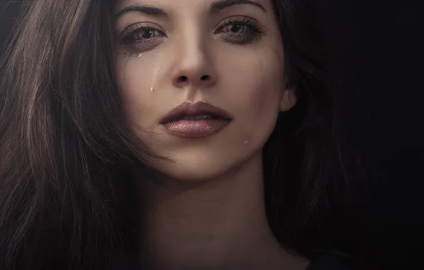 Picture sadness, girl, face, tears