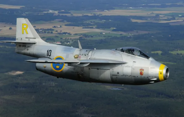 Picture Fighter, Pilot, The Saab 29 Fighter, Cockpit, You CAN, Swedish air force