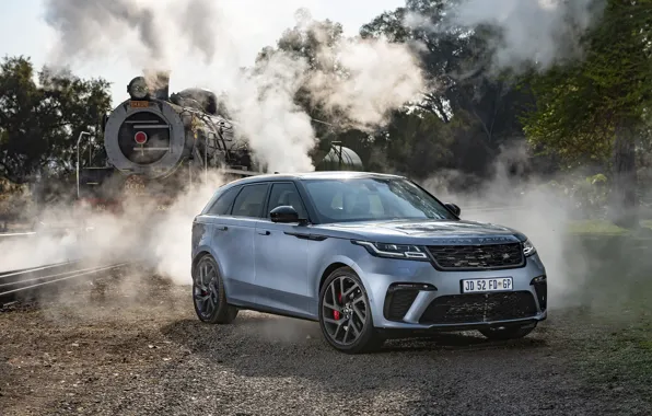 Picture auto, smoke, the engine, couples, railroad, Land Rover, Range Rover, crossover, Velar