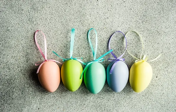 Picture background, holiday, eggs, spring, Easter, bows, colorful, painted