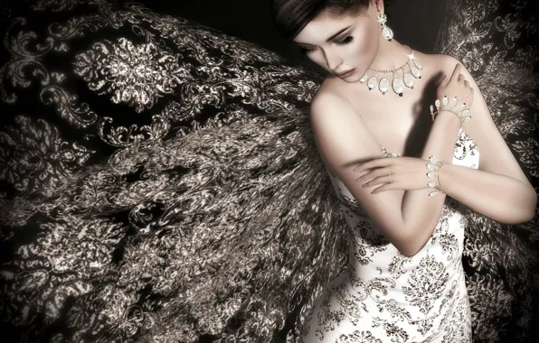 Picture girl, decoration, dress, Lori Novo