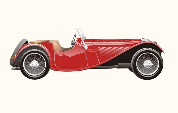 Picture retro, Jaguar, vector, 1937, SS100