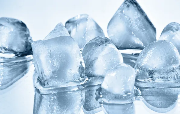 Picture ice, water, macro, reflection, cubes