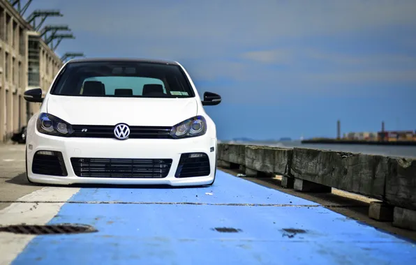Picture white, tuning, volkswagen, before, white, Golf, Volkswagen, golf R