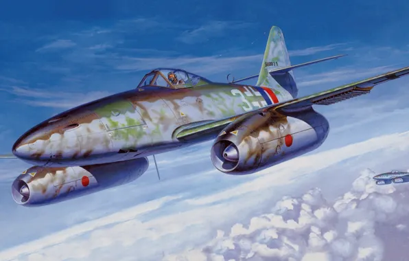 Picture Germany, fighter, bomber, the Wehrmacht, Luftwaffe, Masami Onishi, reconnaissance aircraft, Messerschmitt Me 262A-1a