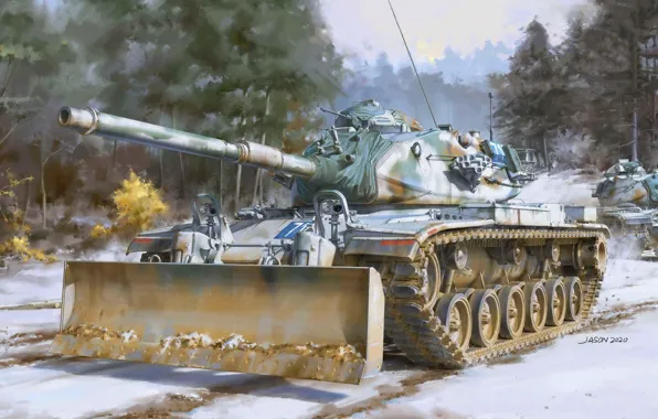Picture Snow, USA, Tank, Main battle tank, M60