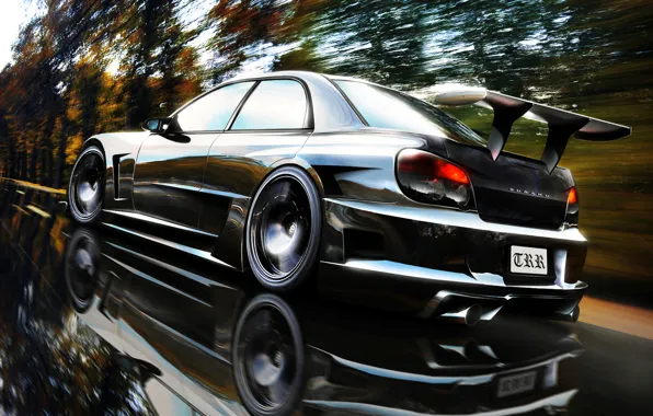 Picture reflection, subaru, impreza