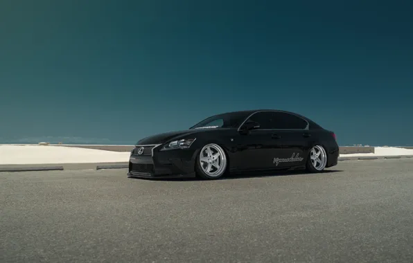 Picture car, Lexus, black, tuning, low, stance, GS430, VIP Modular