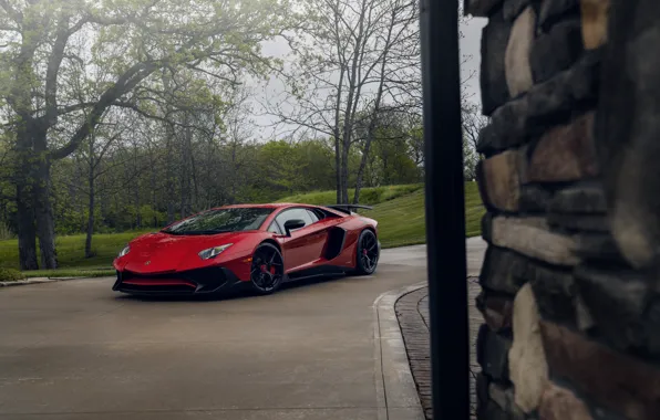 Picture Red, Black, Aventador, Reflection, LP750-4 SV