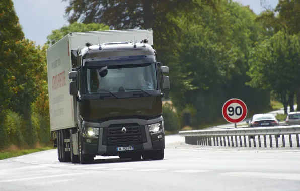 Picture sign, the fence, truck, Renault, tractor, 4x2, the trailer, Renault Trucks, T-series