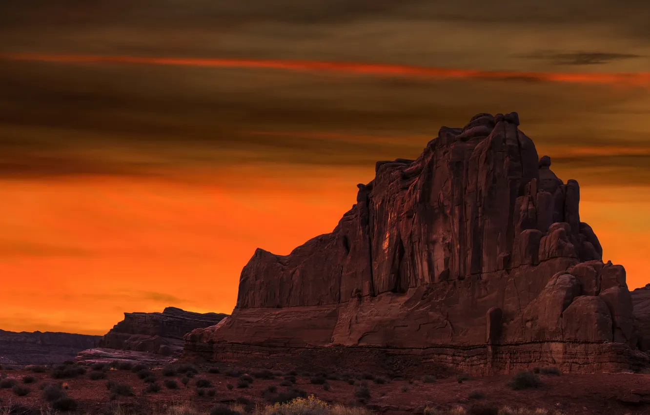 Photo wallpaper night, nature, Arches National Park