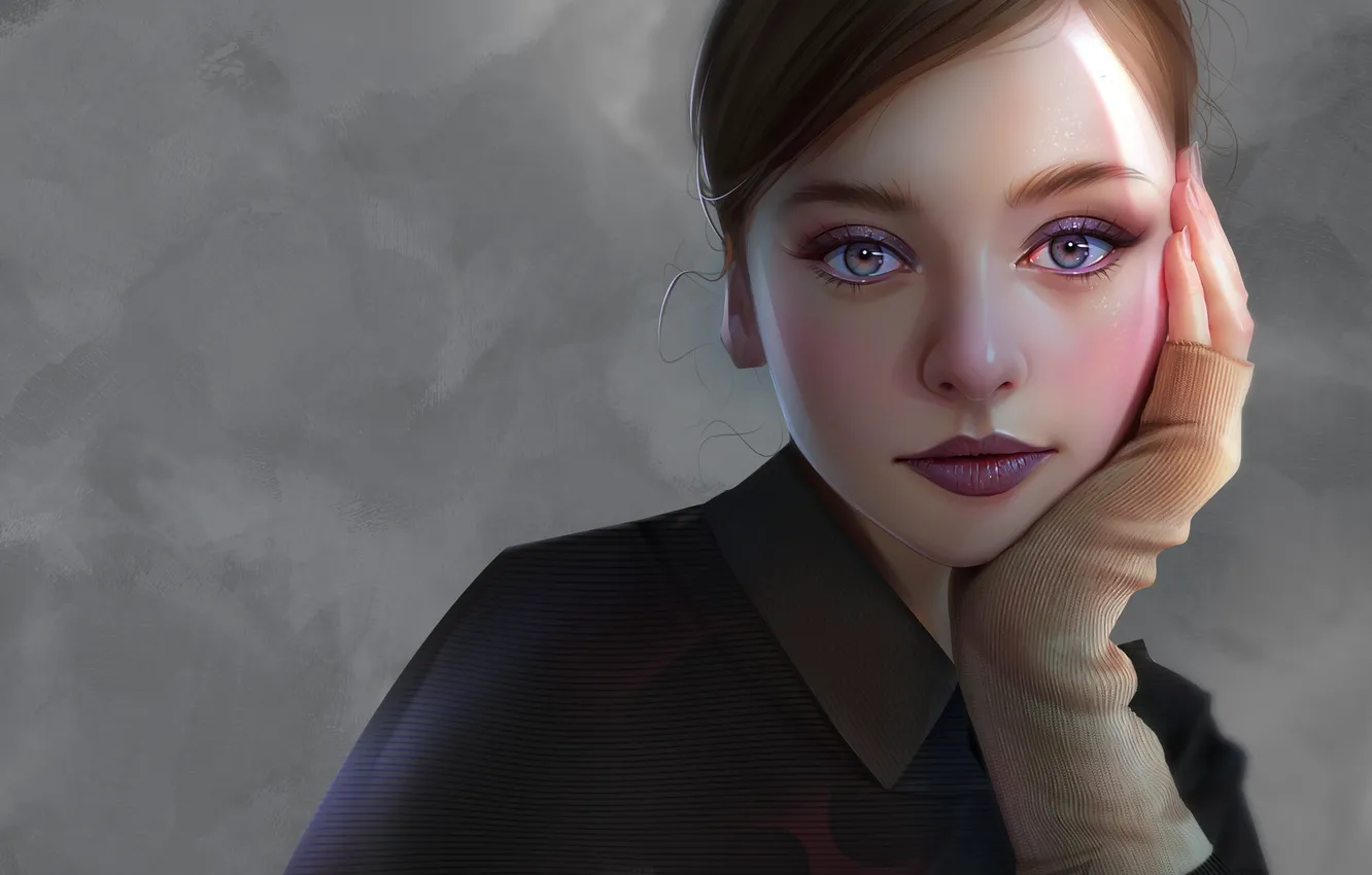 Photo wallpaper look, girl, portrait, makeup, Huy Ozuno