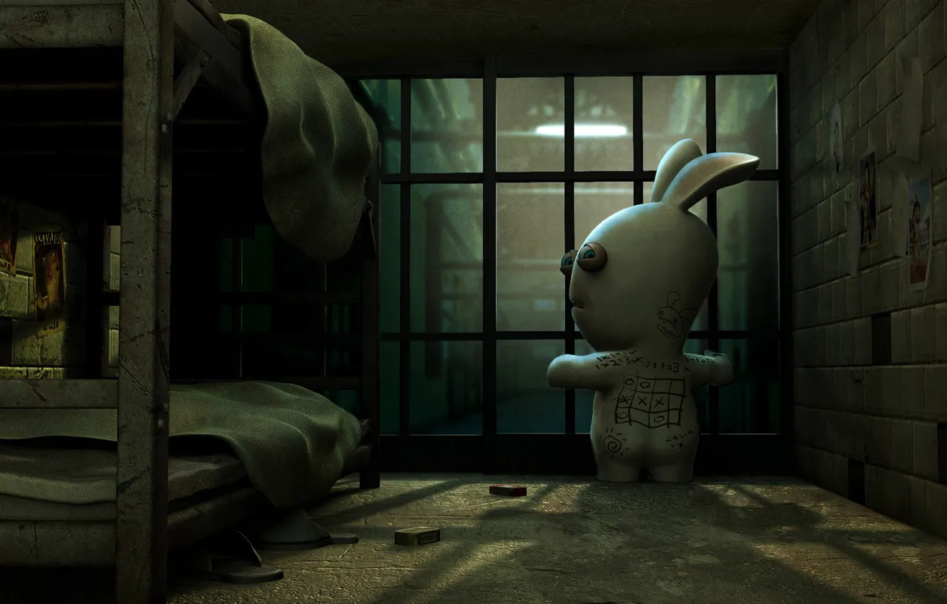 Photo wallpaper Rabbit, Camera, Prison