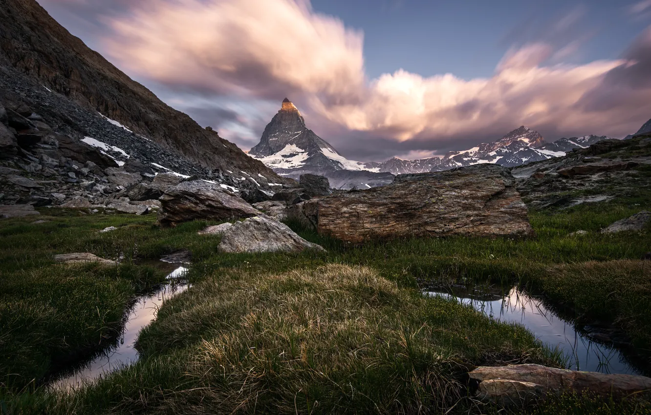 Photo wallpaper mountains, Switzerland, Matterhorn, The Pennine Alps