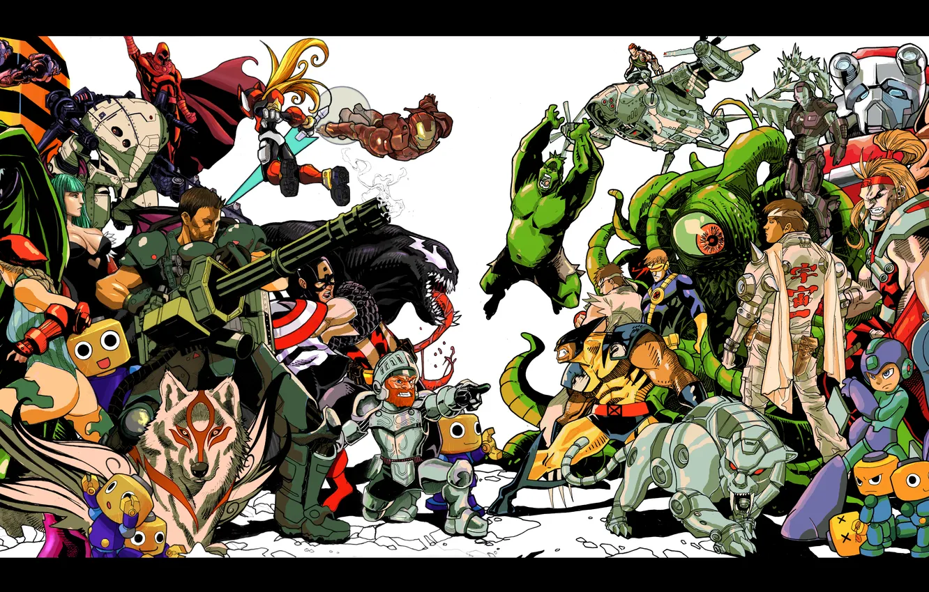 Photo wallpaper Morrigan, Wolverine, X-Men, Logan, Resident Evil, Iron Man, captain america, venom