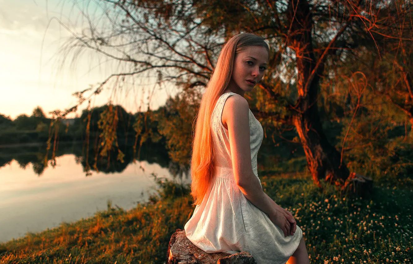 Photo wallpaper the sun, shore, freckles, the beauty, sunrise, Anton Blok