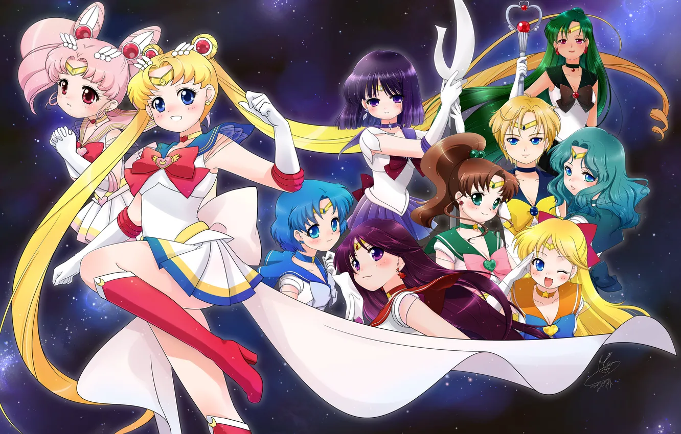 Photo wallpaper girls, art, Bishoujo Senshi Sailor Moon
