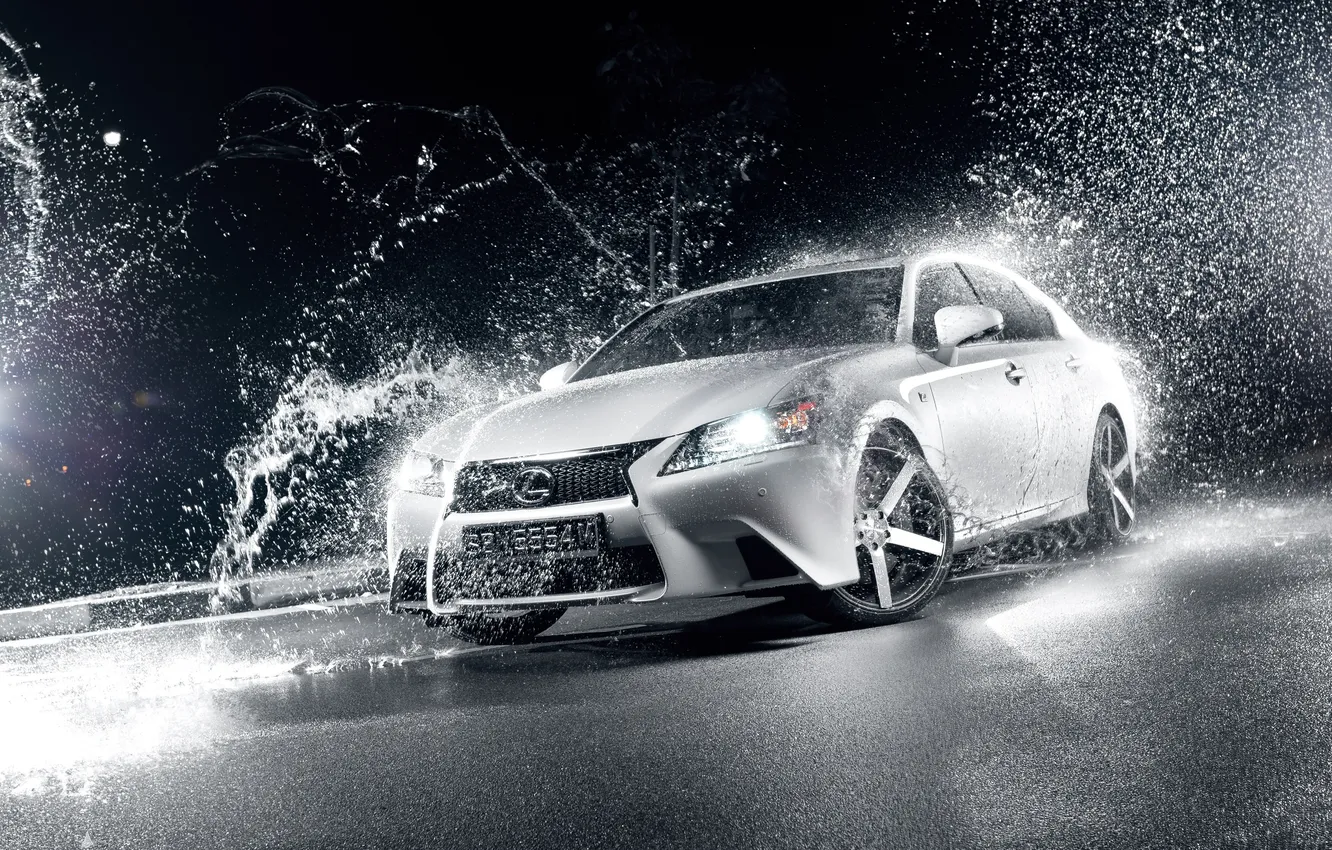 Photo wallpaper white, squirt, Lexus, before, white, Front, Lexus, Sport
