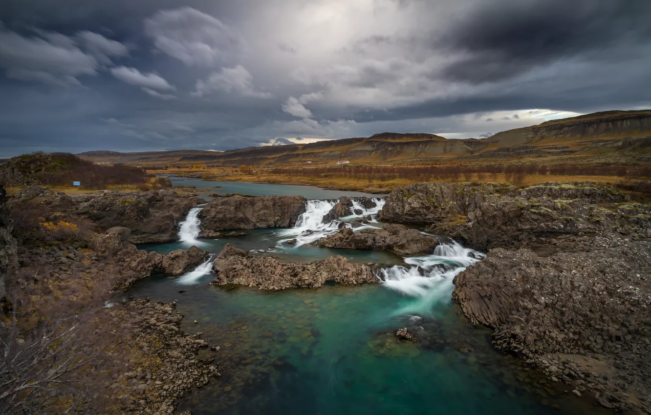 Photo wallpaper Iceland, Iceland, Glanni Waterfall