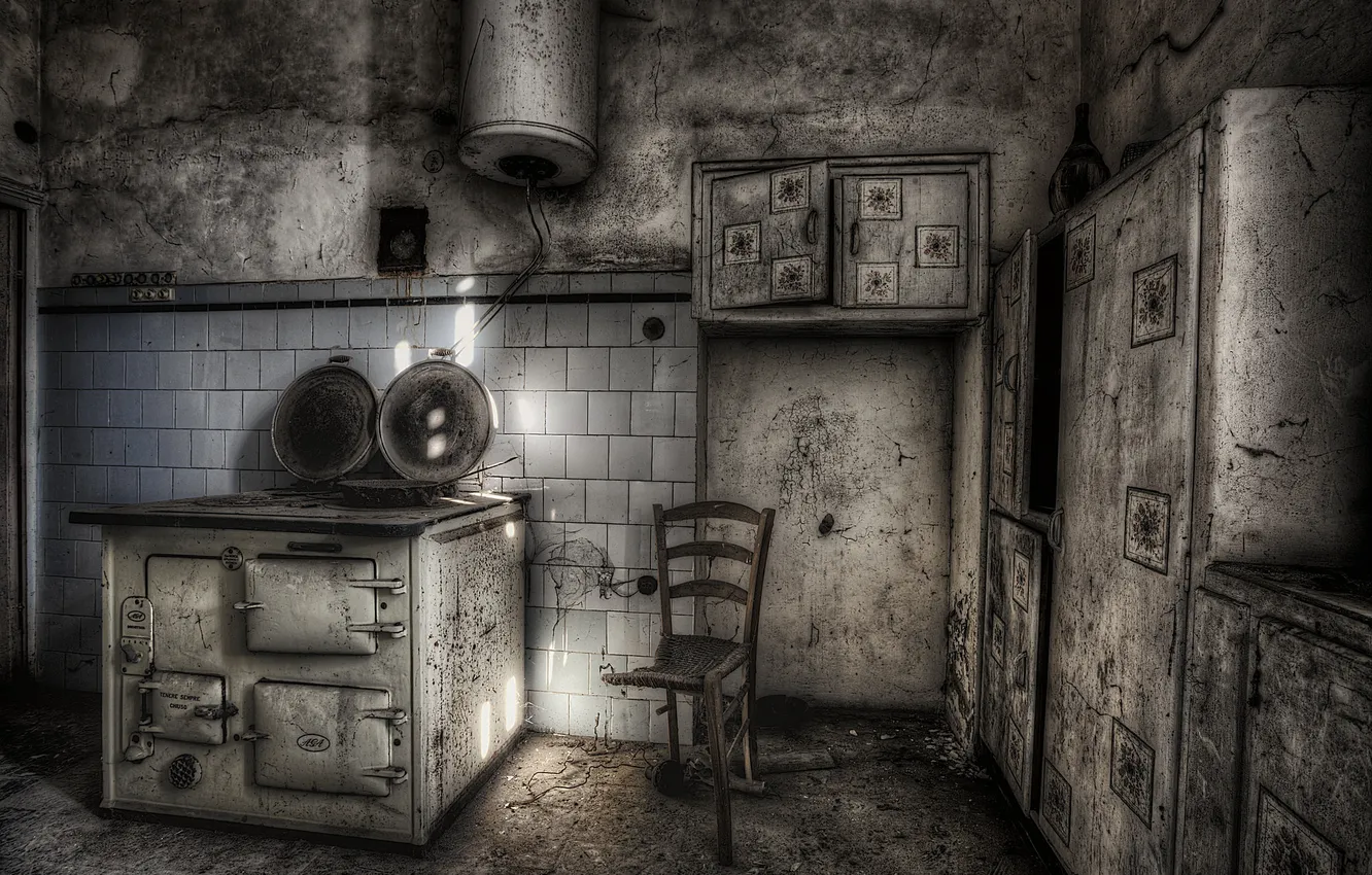 Photo wallpaper background, chair, kitchen