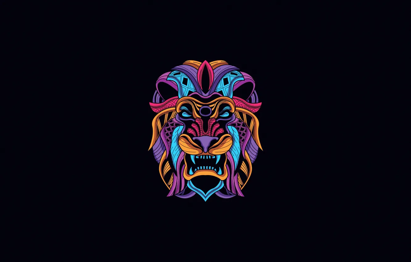 Photo wallpaper style, background, dragon, minimalism, mask, abstract, art, style