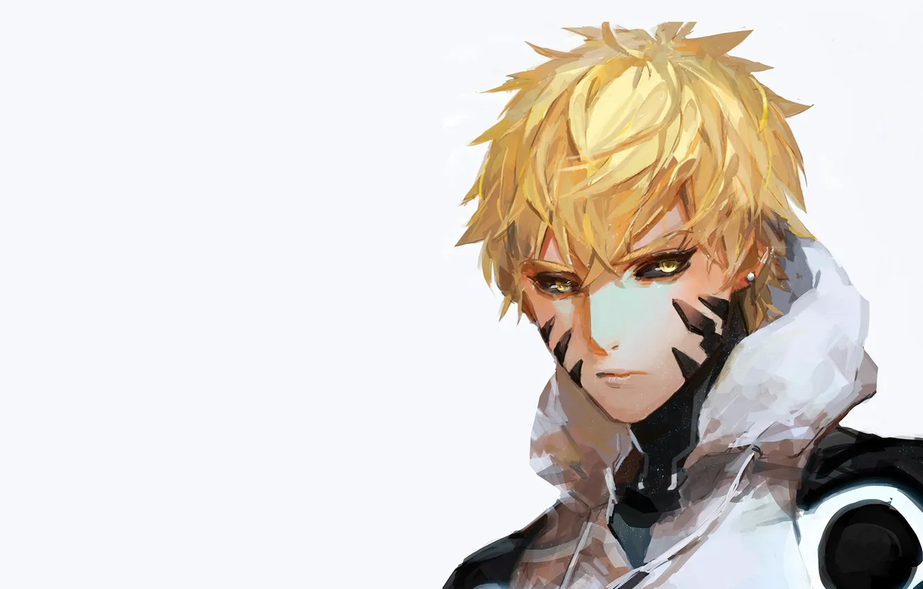 Photo wallpaper look, art, guy, cyborg, One Punch Man, Genos
